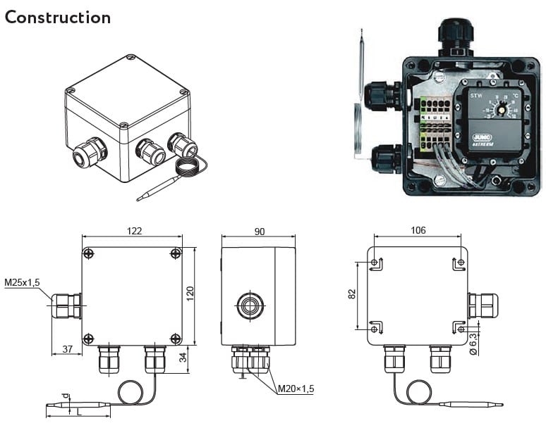 ATEX termostaat Kapillartermostaat ATEX termostaat ex sensor