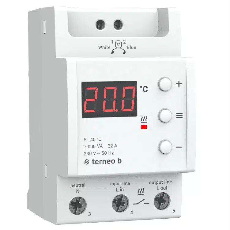 Kilbitermostaat Terneo B Elektrikilbi termoregulaator temperatuuri regulaator. Termostaat DIN-liistule