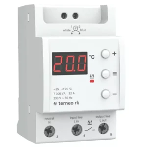 Kilbi termostaat DIN liistuleTerneo RK boileri katla külmiku külmhoone elektrooniline küttekeha soojendi kontroller elektrikatla boilerile