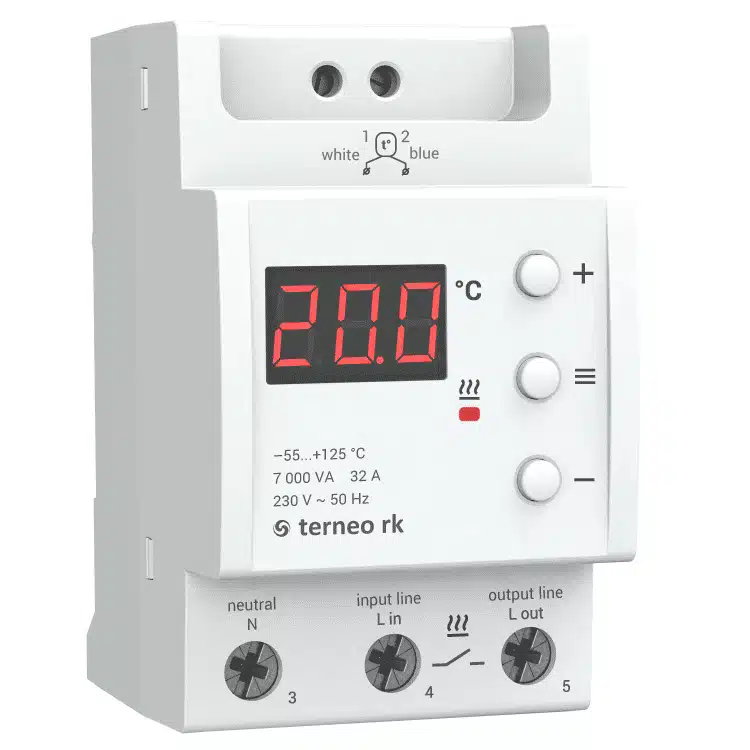 Kilbitermostaat Terneo RK boileri katla külmiku külmhoone elektrooniline termostaat DIN liistule
