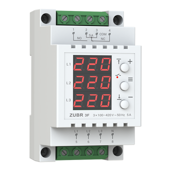 Реле контроля напряжения трехфазное электродвигатели zubr 3f