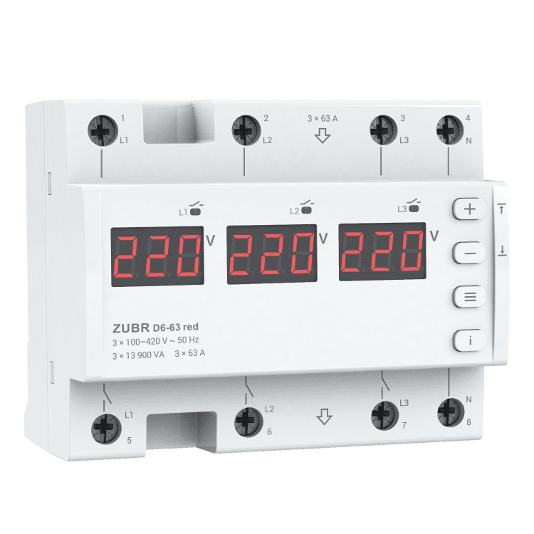 Trīsfāzu pārsprieguma aizsardzība vairogam elektriskajam skapim sprieguma relejs