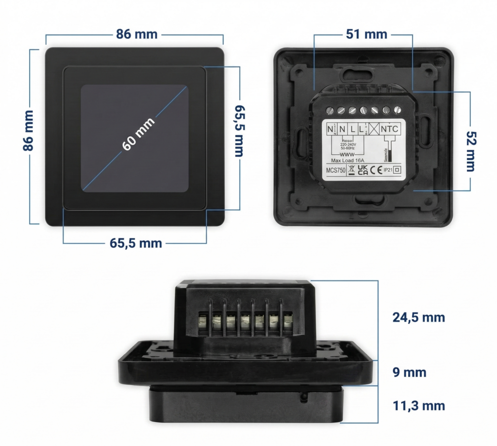 black wifi thermostat