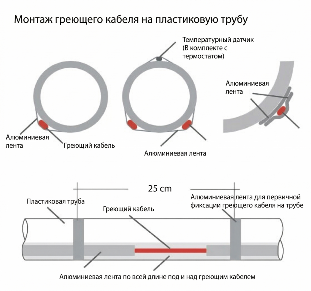 Греющий кабель для водопровода