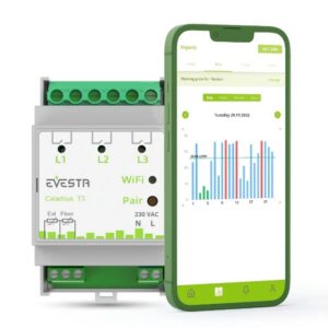 kolmefaasiline termostaat wifi 3-faasilineEvesta Etherrma Calardius T3 temperatuuri regulaator elektrikatla boileri juhtimine DIN liistule