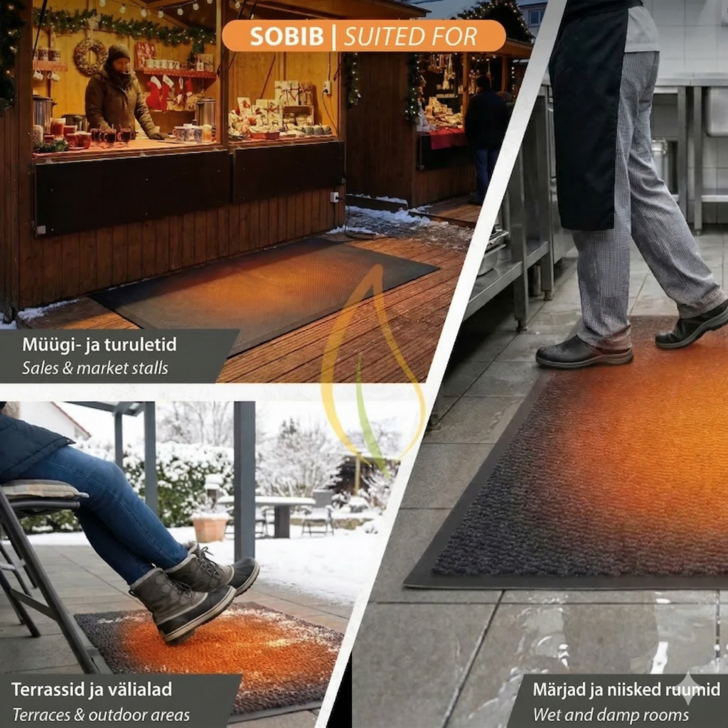 Soojendusega põrandamatt porimatt õue