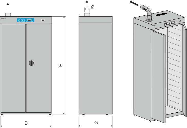 Toidu kuivatuskapp IZOTERMA S-100 Tööstuslik toidu kuivatuskapp toidukuivataja dehüdraator tööstusele tootmisele kuivatusahi IZOTERMA