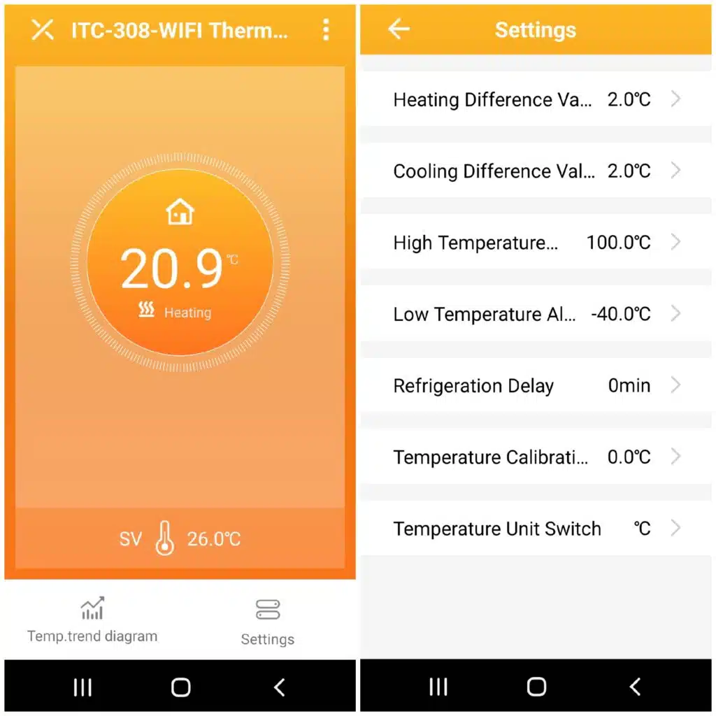 wifi termostaat / tuya äpp